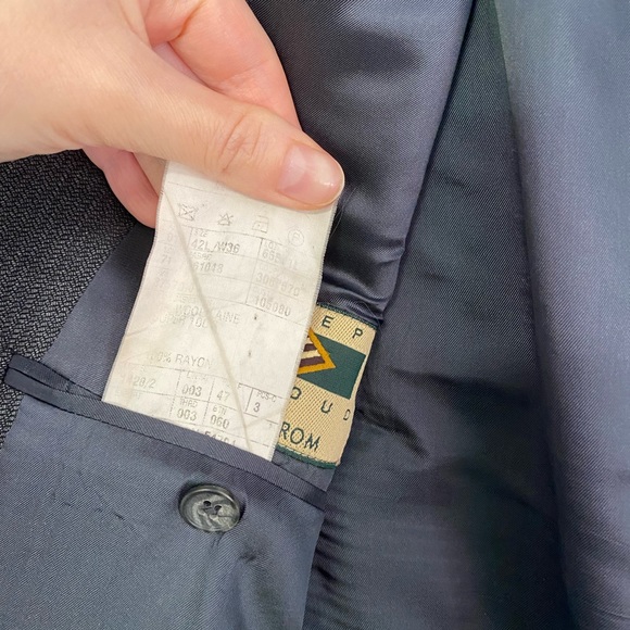 Joseph Abboud Nordstrom Mens Grey Suit Jacket Sport Coat Size 42L - Picture 7 of 14